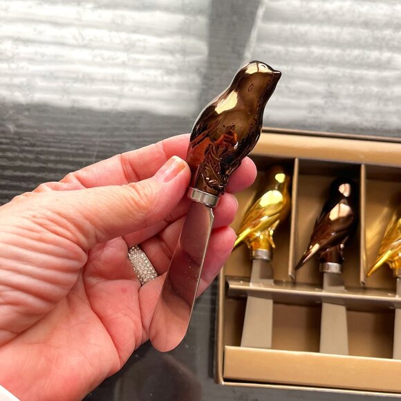 ** Set of Four NIB Bird Cheese Knives Perfect for Upcoming Holidays - Picture 3 of 5